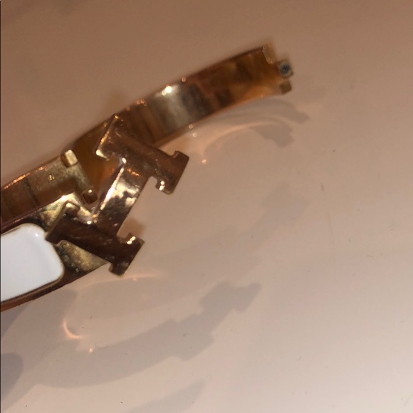 Hermès clic H bracelet, blanc (rose gold) - Picture 3 of 4